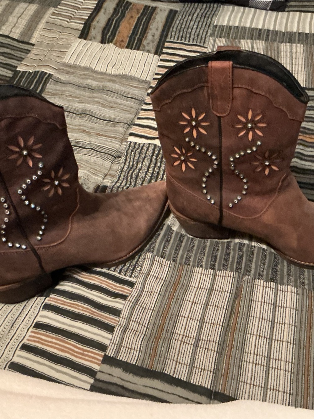 Woman’s size 9 leather boots from Boot Barn in Tennessee.